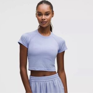 Lululemon Swiftly Cropped Short Sleeve Light Purple Women's Crop Tee